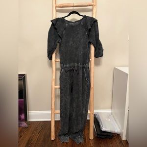 Something Navy sweat jumpsuit